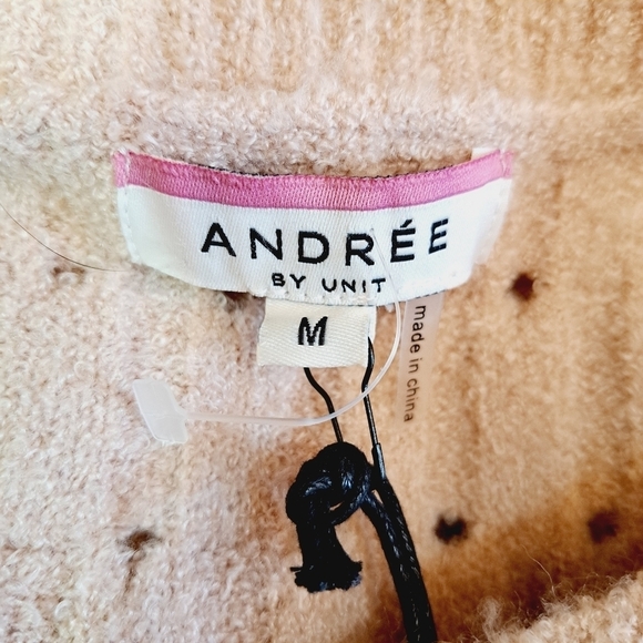 Andree by Unit Colorblock Stripe Eyelet Sweater Size Med NEW - Picture 5 of 9